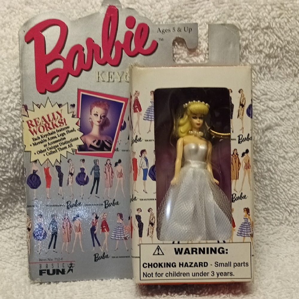 Barbie Keychain with Elegant White Dress